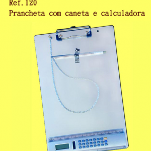 Ref. 120 - prancheta com 1 caneta e calculadora